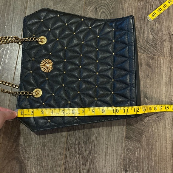 Vintage purse Victorian coffin style purse quilted black leather goth dark - Picture 13 of 14